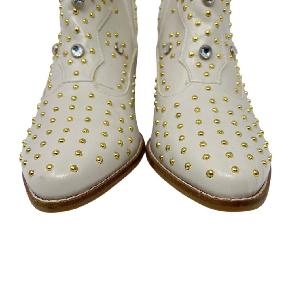Coconuts by Matisse Cream Ankle Boots with Gold Accents - Picture 4 of 10